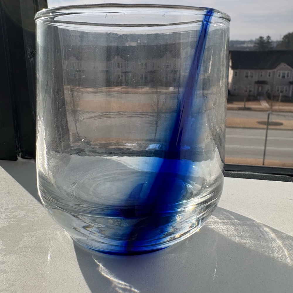 Clear Glass w/ Cobalt Blue Accent | 10 oz